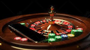 Mobile phone displaying ole99 login live dealer interface with roulette wheel and betting options